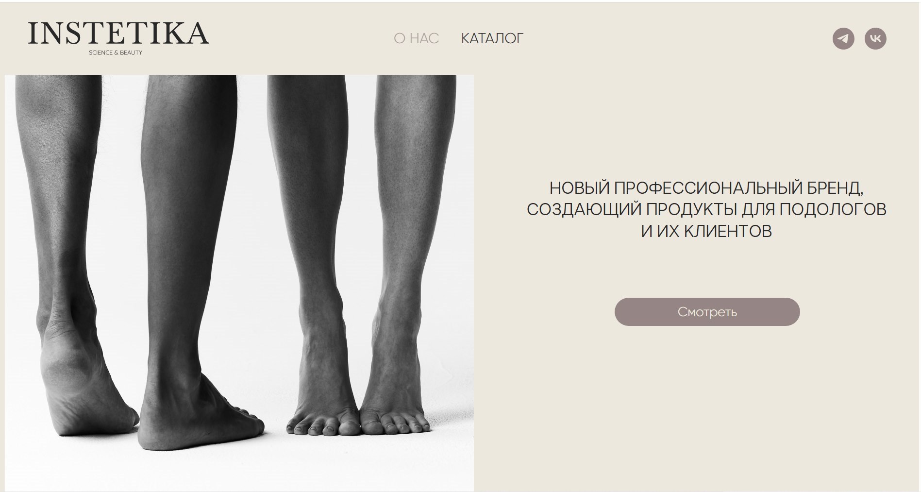 INSTETIKA — главный экран сайта